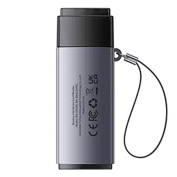 Карт рідер Baseus Lite Series USB-A to SD/TF Card Reader Сірий WKQX060013 - мініатюра 3