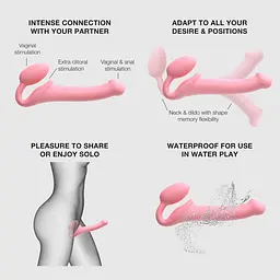 Страпон Dorcel Semi-Realistic Bendable Strap-On, M (рожевий) - мініатюра 6