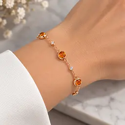 Жіночий золотий браслет із бурштином BR-0409 16 - мініатюра 5