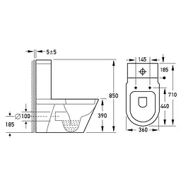 Унітаз-компакт Volle Nemo 13-17-377 з кришкою Slim Soft Close, Білий - мініатюра 4