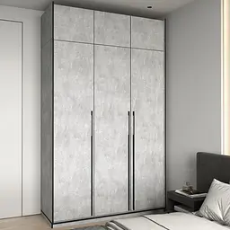 Шафа розпашна Moreli Ramo FR-0015 тридверна з полицями та антресоллю 1484х570х2500 мм Бетон