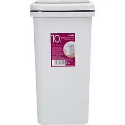 Відро для сміття MBM My Home з кришкою 10 л сіре (BIN-04 10L GRAY)