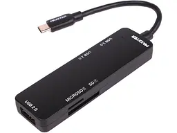 Мультипортовий адаптер Maxxter USB-C to 1xUSB3.0 2xUSB2.0 SD/TF (HU3C-3PTF-01)
