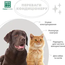 Кондиціонер для собак та котів Menforsan для розплутування та блиску 500 мл - мініатюра 2