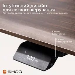 Геймерський стіл Sihoo D07 1.8m Walnut/Black (D07A-101/D07J-101-AB/D07-P) - мініатюра 9