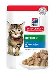 Вологий корм Hill's SP Kitten для котят та кишок у період вагітності та лактації, з куркою та з океанічною рибою, пауч, 85 г х 12 шт. - мініатюра 3