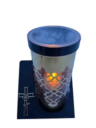 LED лампадка на могилу 25×16 см на сонячній батареї тепле світло №3 - мініатюра 2