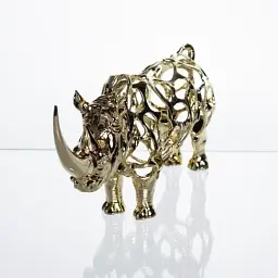 Декоративна фігурка Yiwu Rhinoceros 23х6х10 см металева статуетка колекційна для дому декор на камін HP-7-22 - мініатюра 3