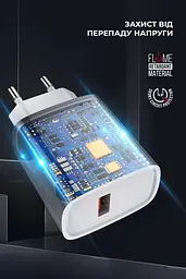 Мережевий зарядний пристрій для смартфона та планшета, AR012 24W White 1xUSB з кабелем USB-A to Lightning в комплекті, підтримка Quick Charge 3.0, швидка зарядка для iPhone та iPad, ArmorStandart (ARM69894) - мініатюра 2