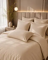 Комплект постільної білизни сімейний Issimo BEIGE 160×220 см, сатин Premium TC303376397 - мініатюра 3