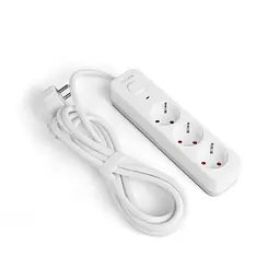 Мережевий подовжувач VIDEX ONCORD з/з 3п 3м (3x1.5мм) з кнопкою White VIDEX (27685-000) - мініатюра 2