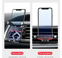 Автомобільний тримач холдер Baseus Mr Hui Gravity Car Mount SUYL-HU0S Silver - мініатюра 5