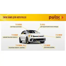 Лампа PULSO/габаритна/LED T10/3SMD-3014/12v/0.5w/36lm White