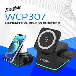 Зарядний пристрій 15W 3-in-1 Magnetic Wireless Fast Charger black Energizer - мініатюра 4