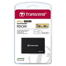 Кардрiдер Transcend USB 3.1 Gen 1 Type-C Multi Card Black (TS-RDC8K2) - мініатюра 3