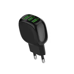 Адаптер мережевий LDNIO Micro USB Cable A3309 3 USB-виходи 3.4 A зарядний чорний - мініатюра 4