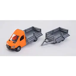 Автомобіль Tigres Mercedes-Benz Sprinter бортовий з причепом, масштаб 1:24, помаранчевий (39667) - мініатюра 6