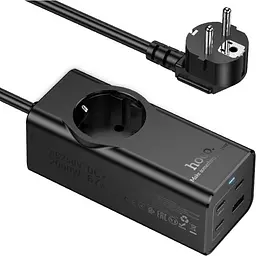 Мережевий фільтр Hoco NS9 Wisdom Black (638494) [154062] - мініатюра 2