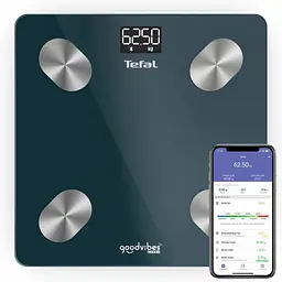 Ваги підлогові Tefal Goodvibes Life Bluetooth 180 кг AAAx3 в комплекті скло чорні - мініатюра 2