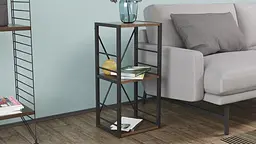 Етажерка 3/34 Ferrum-decor Серії Коннект 73x34x28 чорний ДСП Дуб Сонома Трюфель 16мм (FRD-104293) - мініатюра 2