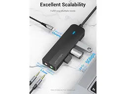 Док-станція для ноутбука Vention Hub USB 3.1 Type-C Black (TGQBB) - мініатюра 9