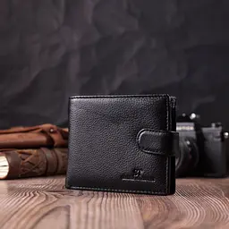 Горизонтальне портмоне для чоловіків із натуральної шкіри ST Leather 22459 чорний - мініатюра 9