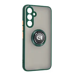 Чехол с кольцом-держателем для Samsung Galaxy A54 5G (A546), Frosted Matte Ring, зеленый, защитная панель с матовой задней стенкой, противоударный чехол с защитой всего корпуса, TPU + поликарбонат (PC), с защитой камеры, ArmorStandart (ARM68359)