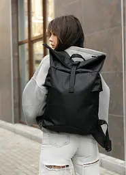 Жіночий рюкзак Sambag RollTop KZN чорний 41 х 27 х 18 см (24300065) - мініатюра 3