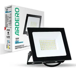 Світлодіодний прожектор Ardero LL-1050ARD 50Вт 6500K чорний