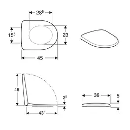 Сидіння для унітазу Geberit Selnova Square 500.334.01.1 Soft Close, Білий - мініатюра 2