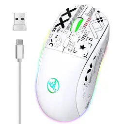 Миша бездротова Imice HYSJ Т90 2.4G + Bluetooth White - мініатюра 4