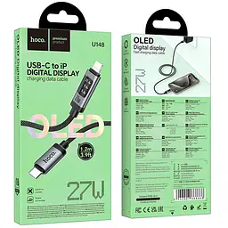 Дата кабель Hoco U148 Lord with display Type-C to Lightning 27W (1.2m) Black - мініатюра 4