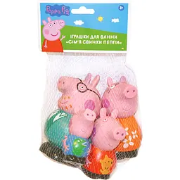Набір іграшок для ванної Peppa Pig Сім'я свинки Пеппи (122258) - мініатюра 2