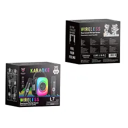 Акустика-караоке Onikuma L7 with 2 mic RGB IPX4 BT5.3, USB/TF/AUX, 5W, 5h - мініатюра 3