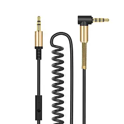 Кабель 3,5"-3.5" 2m Hoco Black (UPA-02) (пружина)