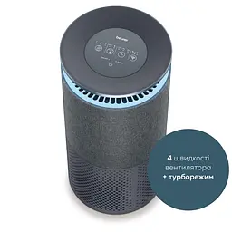 Beurer Очисник повітря Beurer, 50м2, 266м3/рік, дисплей, HEPA H13, вугільний фільтр, Wi-Fi, 4 режими, чорний - мініатюра 2