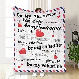 Плед плюшевий 3D з побажаннями Be My Valentine 160х200 см