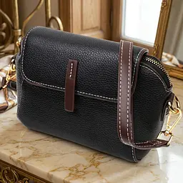 Комплектна жіноча сумка з натуральної шкіри Vintage 22265 чорна