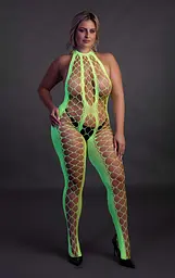 Бодістокінг Ouch! Bodystocking With Halterneck Green, XL/4XL - мініатюра 6