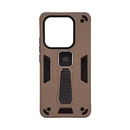 Чехол для Xiaomi Redmi Note 14 5G, Proover, коричневый, с подставкой и магнитом, противоударный, ударопрочный, бронированный, панель-накладка, защита всего корпуса, термополиуретан (TPU) + поликарбонат (PC), ArmorStandart (ARM85786)
