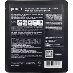 Маска для обличчя гідрогелева Petitfee Black Pearl & Gold Hydrogel Mask Pack - мініатюра 2