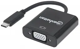 Перехідник Intracom USB 3.1 Type-C VGA F Manhattan чорний - мініатюра 2