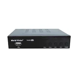 TV-тюнер зовнішній автономний World Vision T645B, чорний, H.265, AC3, DolbyDigital, DVB-T2/T/C, FM-тюнер, IPTV, DLNA, Stalker, 7