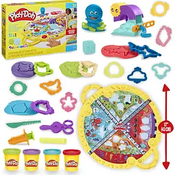Набір для творчості з пластиліном Play-Doh Fold & Go Playmat Starter Set зі складним килимком для зберігання, (F9143) - мініатюра 6