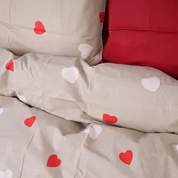 Простирадло MirSon Ranforce Elite 17-4750 Multicolored hearts 150х220 см червоне (2200008933678) - мініатюра 5