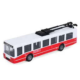 Іграшковий інерційний тролейбус 6336(Red) гумові колеса, 17 см
