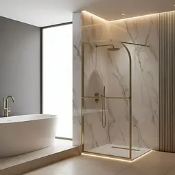 Душова стінка Rea Sky 100x200 см brushed gold KPL-K4330 - мініатюра 3