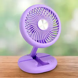 Настільний вентилятор Mini Fan W1646 фіолетовий, складаний з USB, акумуляторний