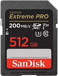 Карта пам'яті SD 512GB C10 UHS-I U3 R200/W140MB/s Extreme Pro V30 SanDisk teh0013323