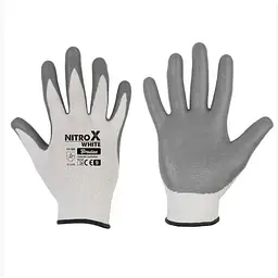 Рукавички захисні Bradas NITROX WHITE нітрил розмір 8 RWNWH8